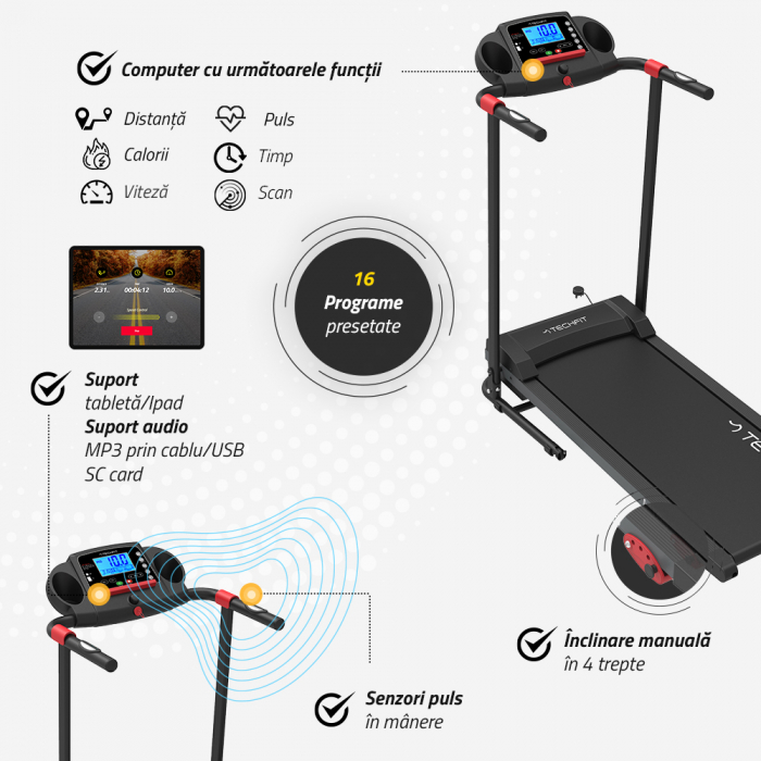 Banda de alergare electrica TECHFIT MT95N [2]