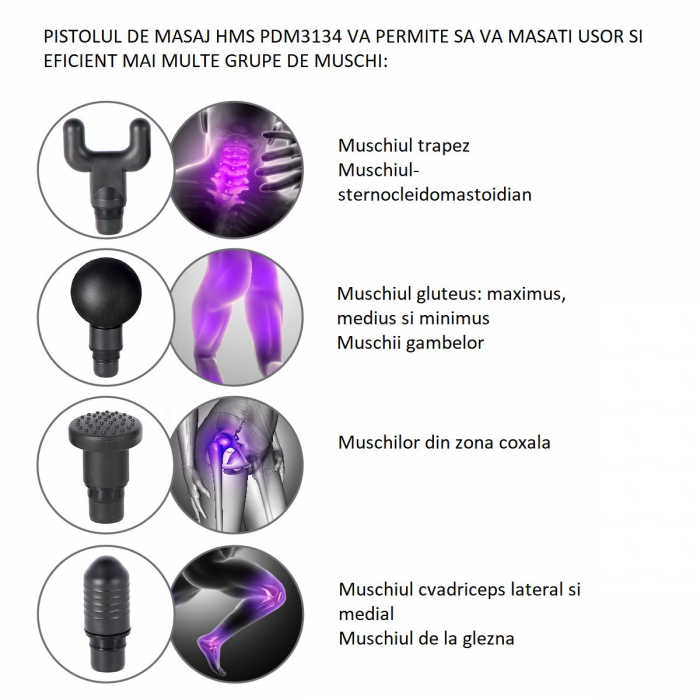 Pistol de masaj HMS PDM3134 Gold [5]