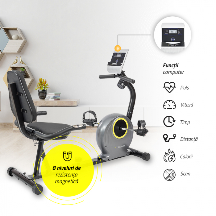 Bicicleta fitness orizontala TECHFIT R300 [12]