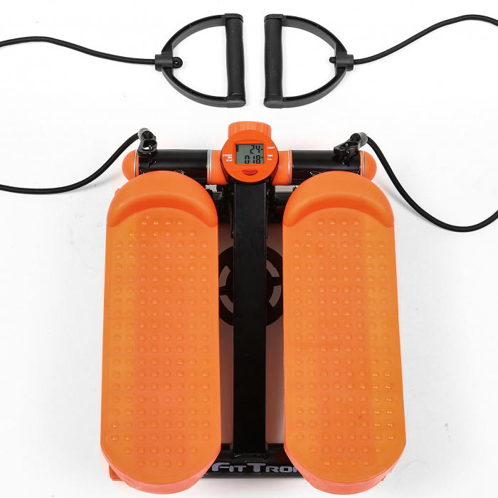 Stepper FitTronic S102, afisaj electronic, corzi pentru antrenamentul bratelor [2]