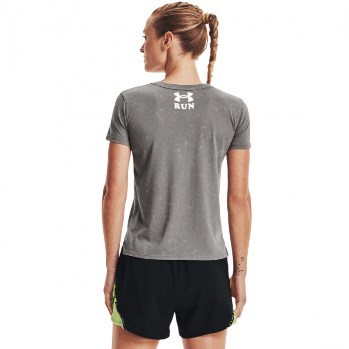 Tricou femei Under Armour Keep Run Weird Graphic SS gri L [3]