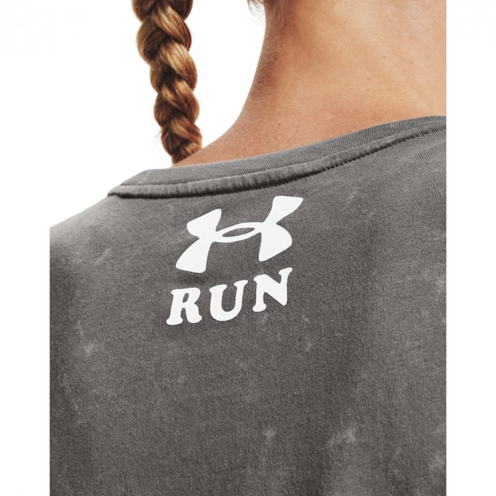 Tricou femei Under Armour Keep Run Weird Graphic SS gri L [4]