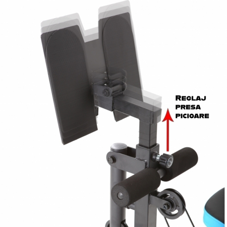 Aparat multifunctional FitTronic Atletic 500, 66 kg incluse, presa picioare, biceps, bara tractiune, greutate maxima utilizator 120 kg, scaun si spatar reglabile [3]