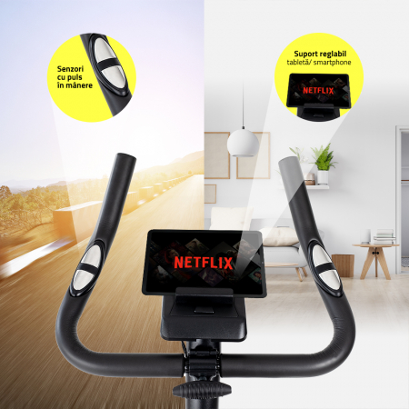 Bicicleta fitness exercitii TECHFIT B250N [8]