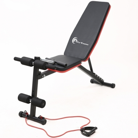 Banca de exercitii reglabila FitTronic B210, pliabila, corzi pentru brate incluse, spatar reglabil [6]