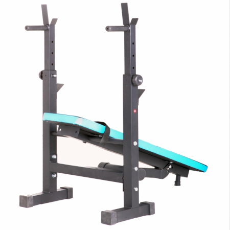 Banca reglabila multifunctionala FitTronic® Atletic B400, suport haltera reglabil inclus, banca inclinata sau dreapta, greutate suportata 100 kg [3]