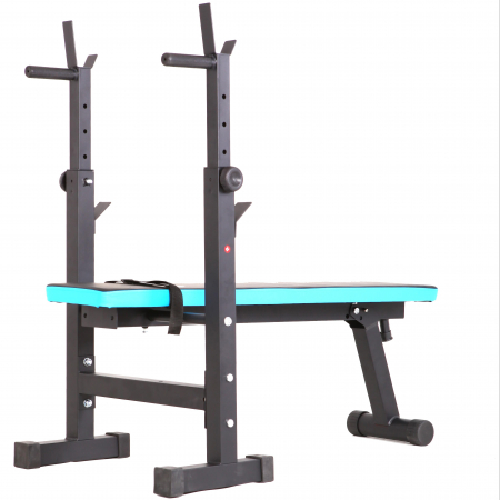 Banca reglabila multifunctionala FitTronic® Atletic B400, suport haltera reglabil inclus, banca inclinata sau dreapta, greutate suportata 100 kg [1]