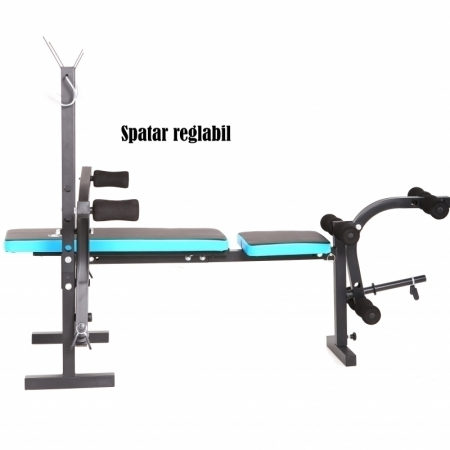 Banca reglabila multifunctionala FitTronic® Atletic B450, suport haltera inclus, greutate suportata 120 kg [6]