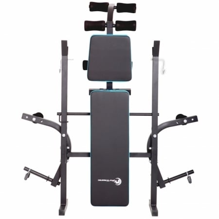 Banca reglabila multifunctionala FitTronic® Atletic B450, suport haltera inclus, greutate suportata 120 kg [1]