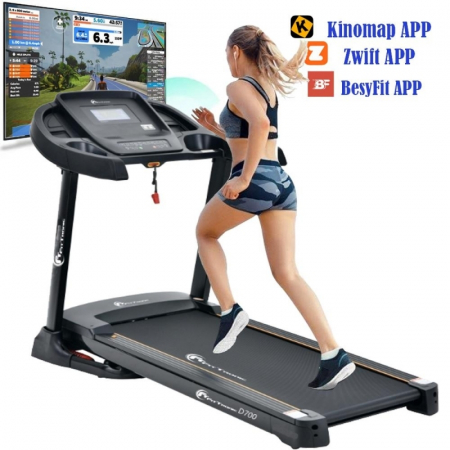 Banda de alergare electrica FitTronic® Delta 700, motor 4.5 CP, inclinatie 20%, viteza maxima 18 km/h, Kinomap, Zwift, Besyfit [2]