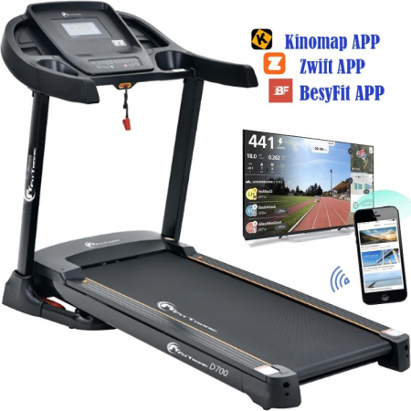 Banda de alergare electrica FitTronic® Delta 700, motor 4.5 CP, inclinatie 20%, viteza maxima 18 km/h, Kinomap, Zwift, Besyfit [0]