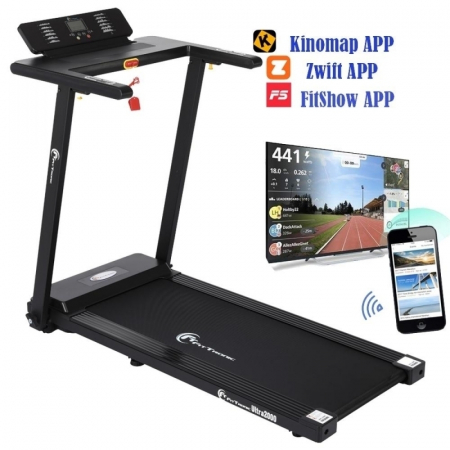 Banda de alergare electrica FitTronic Ultra 2000, motor 2.0 CP, App Fitshow, Kinomap, Zwift, viteza pana la 12km/h, suprafata alergare 110x42 cm, conexiune bluetooth, 12 programe de antrenament [5]