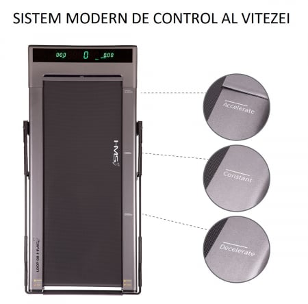 Banda de alergat electrica HMS LOOP08 Gri 0.5CP, 100KG [5]