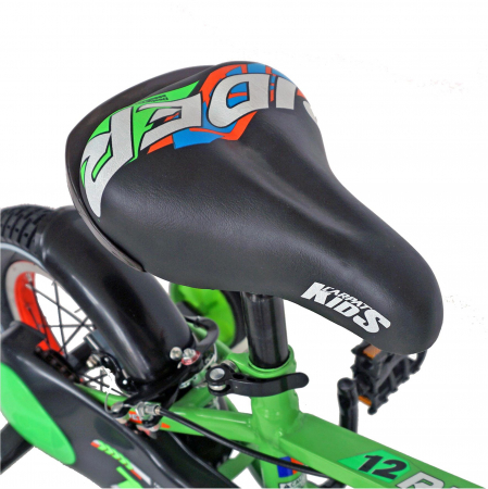 Bicicleta baieti Carpat RIDER C1207C, roata 12", V-Brake, roti ajutatoare, 2-4 ani, verde/portocaliu [5]