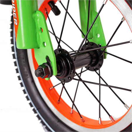 Bicicleta baieti Carpat RIDER C1207C, roata 12", V-Brake, roti ajutatoare, 2-4 ani, verde/portocaliu [1]