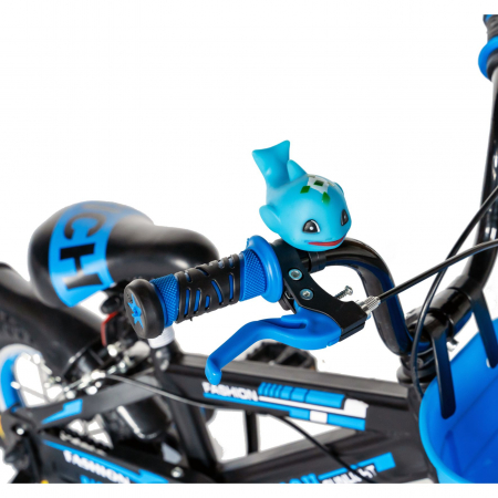 Bicicleta baieti Rich Baby 2-4 Ani, Roti 12 Inch, Frane C-Brake, Roti Ajutatoare, Rich Baby CST12/02C, Cadru Negru cu Design Albastru [6]