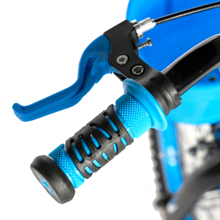 Bicicleta Baieti Rich Baby 7-10 Ani, Roti 20 Inch, Frane C-Brake, Roti Ajutatoare, Rich Baby CST20/02C, Cadru Negru cu Design Albastru [6]