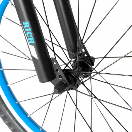 Bicicleta Baieti Rich Baby 7-10 Ani, Roti 20 Inch, Frane C-Brake, Roti Ajutatoare, Rich Baby CST20/02C, Cadru Negru cu Design Albastru [5]