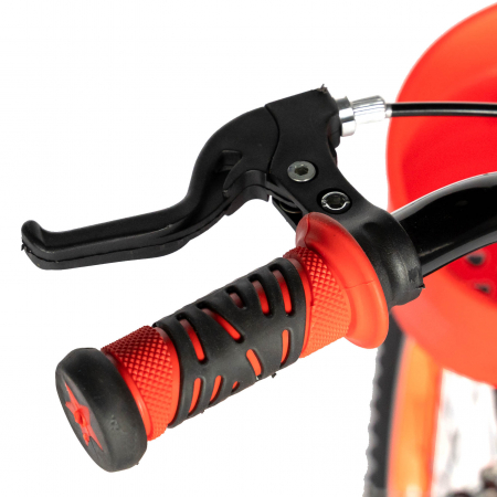 Bicicleta Baieti Rich Baby 7-10 Ani, Roti 20 Inch, Frane C-Brake, Roti Ajutatoare, Rich Baby CST20/02C, Cadru Negru cu Design Portocaliu [7]