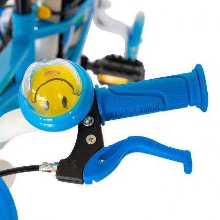 Bicicleta baieti Rich Baby R1407A, roata 14", C-Brake, roti ajutatoare cu LED, 3-5 ani, albastru/verde  [8]