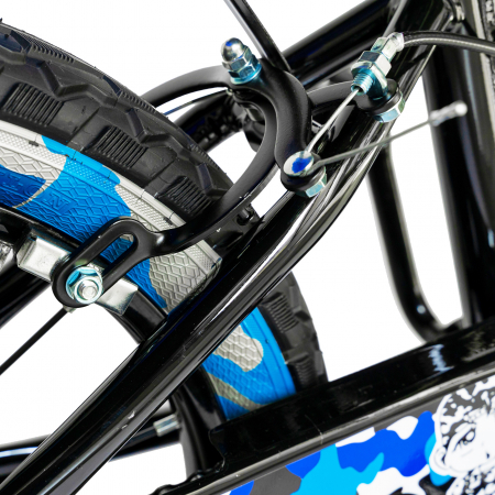 Bicicleta baieti RICH BABY R18WTA, roata 18", roti ajutatoare cu LED, 5-7 ani, negru negru/albastru [4]