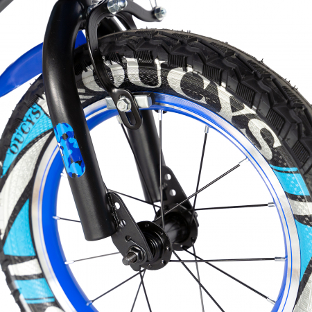 Bicicleta baieti RICH BABY R18WTA, roata 18", roti ajutatoare cu LED, 5-7 ani, negru negru/albastru [8]