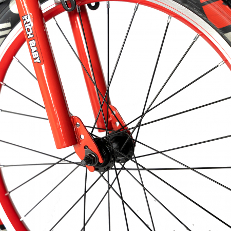 Bicicleta baieti RICH BABY R20WTB, roata 20", 7-10 ani, culoare negru/rosu [4]