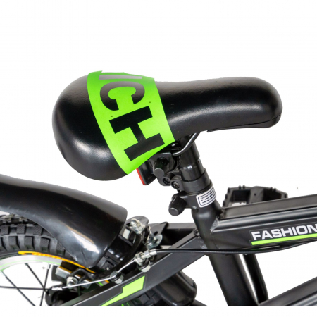 Bicicleta baieti Rich Baby T1202C, roata 12", C-Brake, roti ajutatoare, 2-4 ani, negru/verde [1]