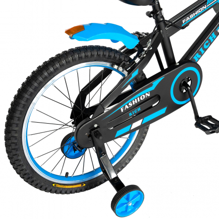Bicicleta baieti Rich Baby T2002C, roata 20", C-Brake, roti ajutatoare, 7-10 ani,  negru/albastru [2]