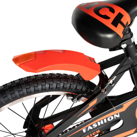 Bicicleta baieti Rich Baby T2002C, roata 20", C-Brake, roti ajutatoare, 7-10 ani, negru/portocaliu [2]