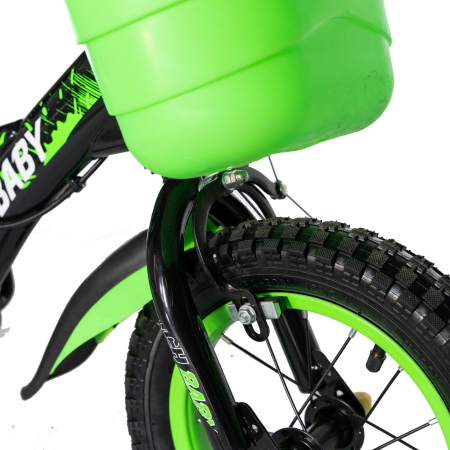 Bicicleta baieti Rich Baby T2004C, roata 20", C-Brake, 7-10 ani, negru/verde [4]