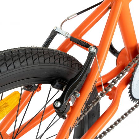 Bicicleta BMX Velors, Roti 20 Inch, Frane V-Brake, Velors Rocker CSV20/16A, Cadru Portocaliu cu Design Negru [6]