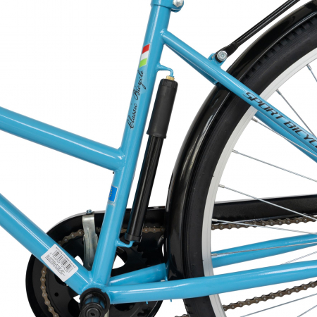 Bicicleta City Rich, Roti 28 Inch, Frana V-Brake, Portbagaj, Aparatori Aluminiu, RICH CSR28/92A, Cadru Bleu cu Design Negru [5]