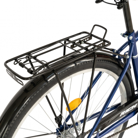 Bicicleta City Rich, Roti 28 Inch, Frana V-Brake, Portbagaj, Aparatori Aluminiu, RICH Dunarea CSR28/91A, Cadru Albastru cu Design Alb [3]