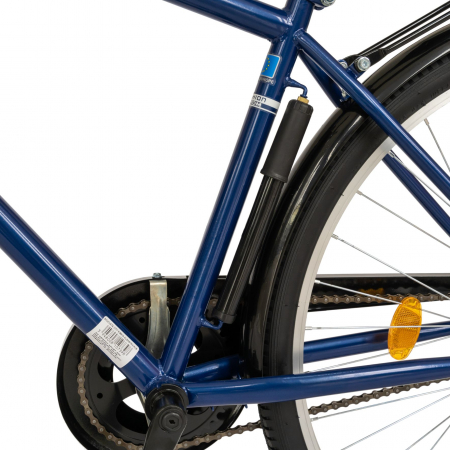 Bicicleta City Rich, Roti 28 Inch, Frana V-Brake, Portbagaj, Aparatori Aluminiu, RICH Dunarea CSR28/91A, Cadru Albastru cu Design Alb [4]