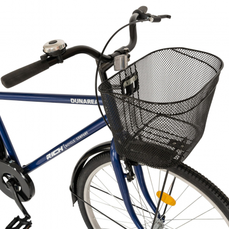 Bicicleta City Rich, Roti 28 Inch, Frana V-Brake, Portbagaj, Aparatori Aluminiu, RICH Dunarea CSR28/91A, Cadru Albastru cu Design Alb [7]