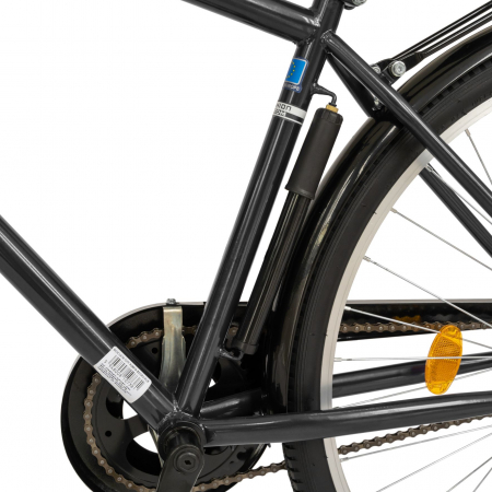 Bicicleta City Rich, Roti 28 Inch, Frana V-Brake, Portbagaj, Aparatori Aluminiu, RICH Dunarea CSR28/91A, Cadru Negru cu Design Alb [4]