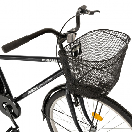 Bicicleta City Rich, Roti 28 Inch, Frana V-Brake, Portbagaj, Aparatori Aluminiu, RICH Dunarea CSR28/91A, Cadru Negru cu Design Alb [7]