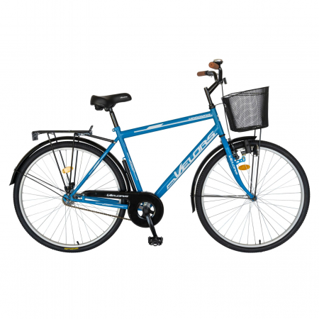 Bicicleta City Velors Roti 28 Inch, Frane Mecanice V-Brake, Velors Ukrayna CSV28/93A, Cadru Albastru cu Design Alb [0]