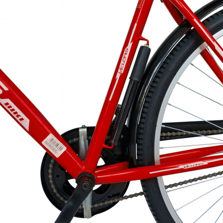Bicicleta City Velors Roti 28 Inch, Frane Mecanice V-Brake, Velors Ukrayna CSV28/93A, Cadru Rosu cu Design Alb [4]