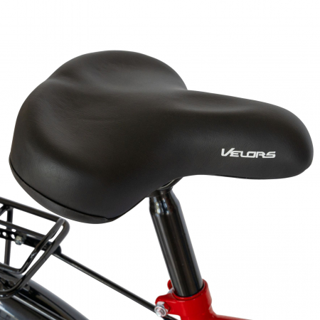 Bicicleta City Velors Roti 28 Inch, Frane Mecanice V-Brake, Velors Ukrayna CSV28/93A, Cadru Rosu cu Design Alb [7]