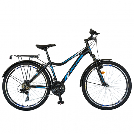 Bicicleta CITY Velors V2633B, roata 26 inch, echipare Shimano, 18 viteze, culoare negru/albastru [0]
