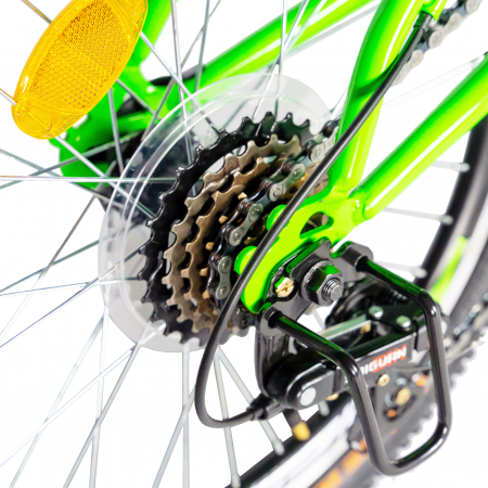 Bicicleta copii 20 inch RICH Alpin R2049A, 6 viteze, tip frana V-Brake, culoare verde/negru, varsta 7-10 ani [3]