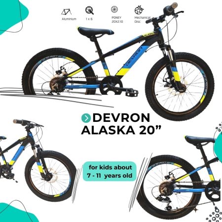 Bicicleta Copii Devron Alaska - 20 Inch, Negru-Albastru [3]