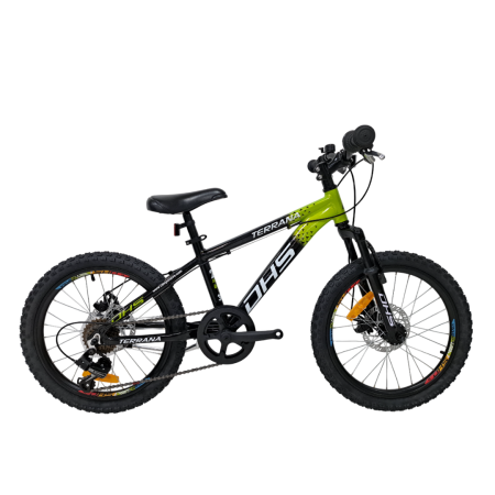 BICICLETE - Bicicleta Copii Dhs Terrana 2023, model 2026 - 20 Inch, Negru-Verde