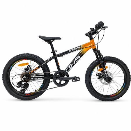 BICICLETE - Bicicleta Copii Dhs Terrana 2023, model 2026 - 20 Inch, Portocaliu-Negru