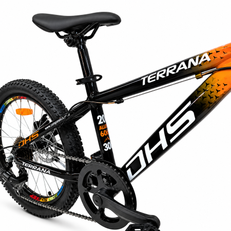Bicicleta Copii Dhs Terrana 2023, model 2026 - 20 Inch, Portocaliu-Negru [3]