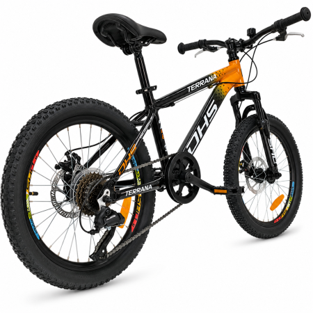 Bicicleta Copii Dhs Terrana 2023B, model 2026 - 20 Inch, Portocaliu-Negru [2]