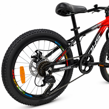 Bicicleta Copii Dhs Terrana 2023B, model 2026 - 20 Inch, Rosu-Negru [2]