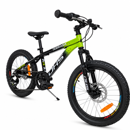 Bicicleta Copii Dhs Terrana 2023B, model 2026 - 20 Inch, Verde/Negru [1]